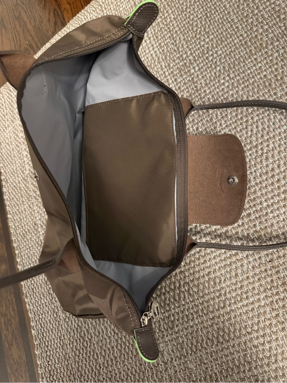 Longchamp Brown Nylon Tote with Leather Trim - Picture 7 of 7